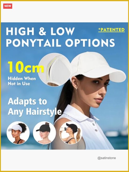 UPF 50 High Ponytail Baseball Cap - Cooling Breathable Running Golf Hat main image 5